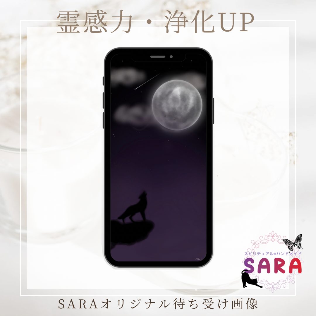霊感力・浄化UP 満月と狼
